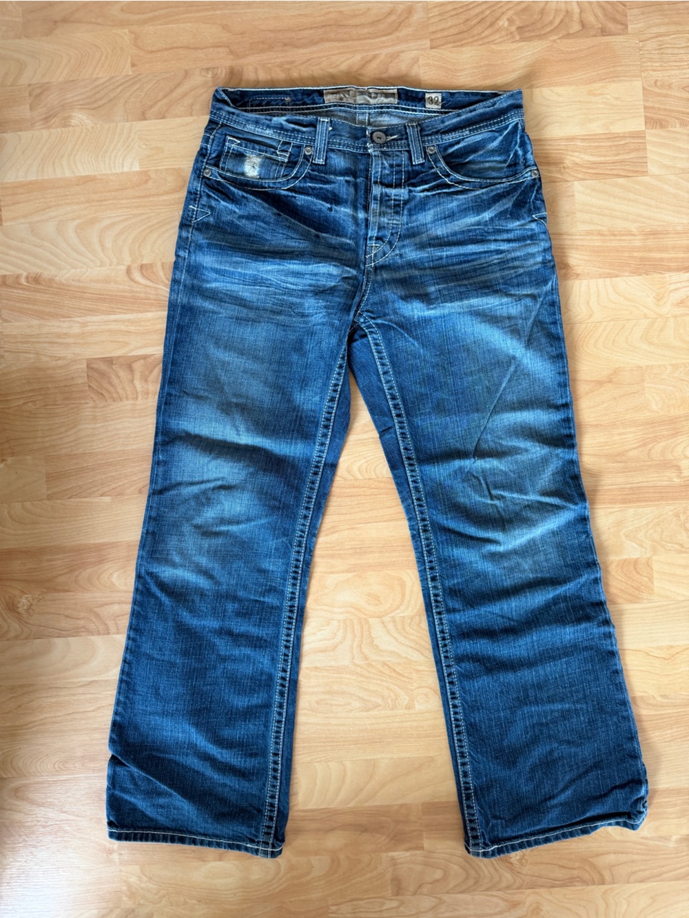 BKE Men's Blue boot cut Jeans